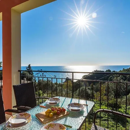 Studio Apartments With Pool Panorama Sea View Pelekas Beach Corfu Lägenhet